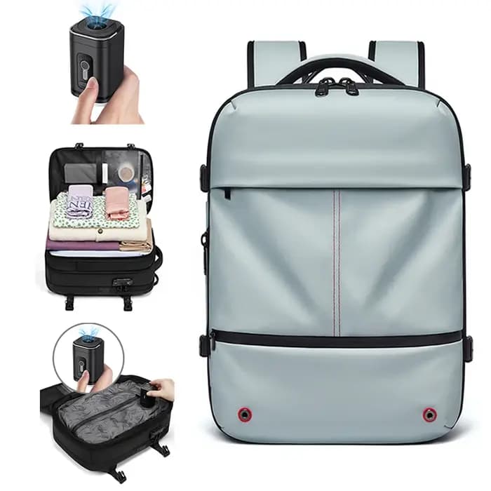Voyage femmes sac à dos 16 pouces compression sous vide sac à dos pour ordinateur portable USB charge école sac à dos étendu randonnée en plein air sac à dos
