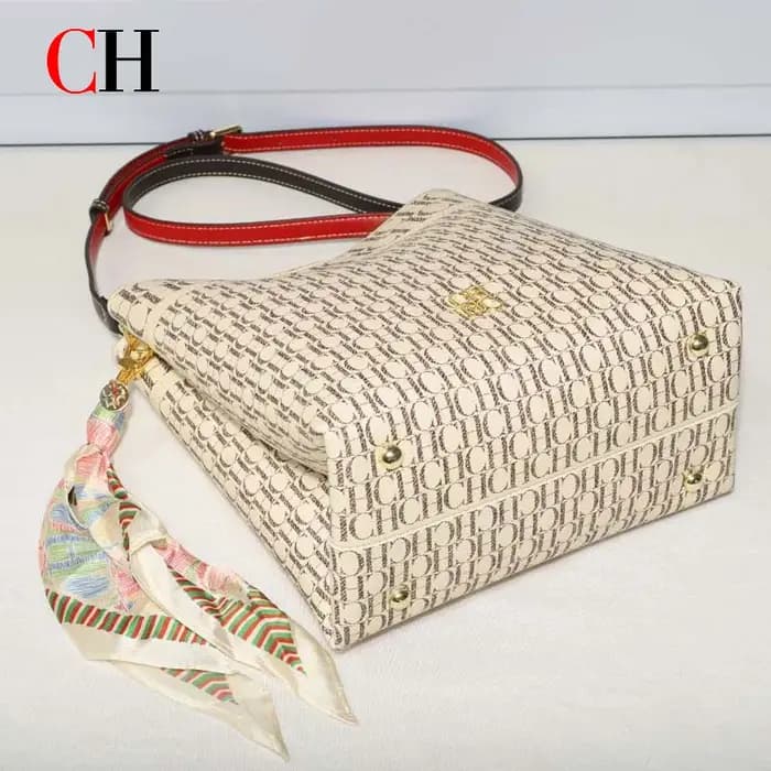 Sac seau vintage CH pour femme avec foulard en soie