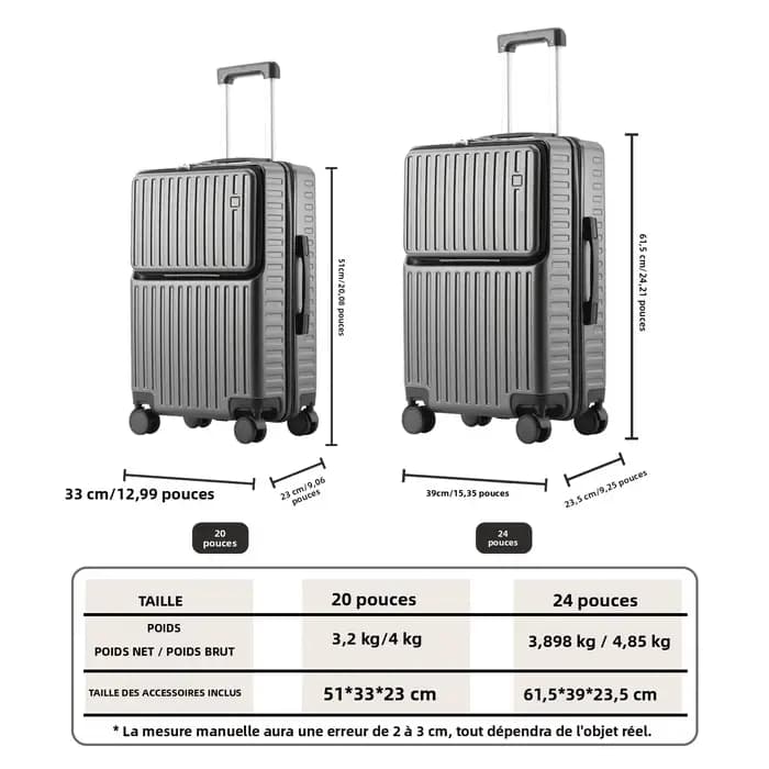Porte-bagages à main à ouverture frontale