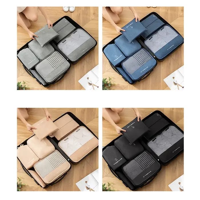 Kit de valise de rangement pour vêtements, ensemble de sac de voyage, sous-vêtements, chaussettes, chaussures, ensembles de bagages, accessoires de voyage, 7 pièces