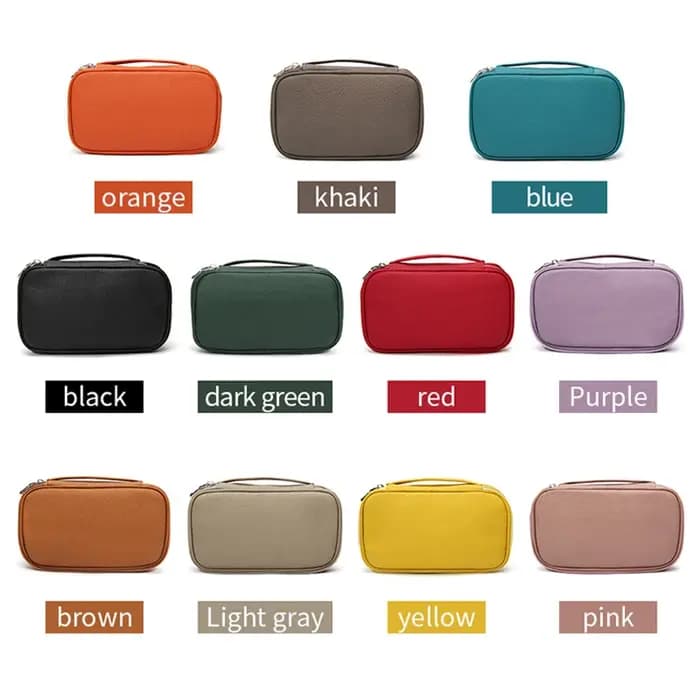 Trousse de Toilette de Voyage en Cuir de Vachette Grande Capacité Personnalisable avec Nom