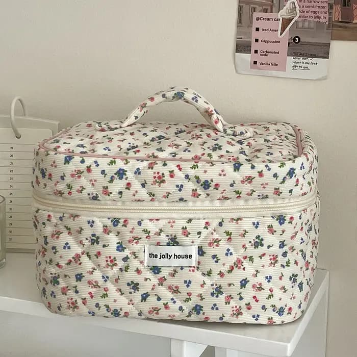 Sac de maquillage Vintage à fleurs pour femmes