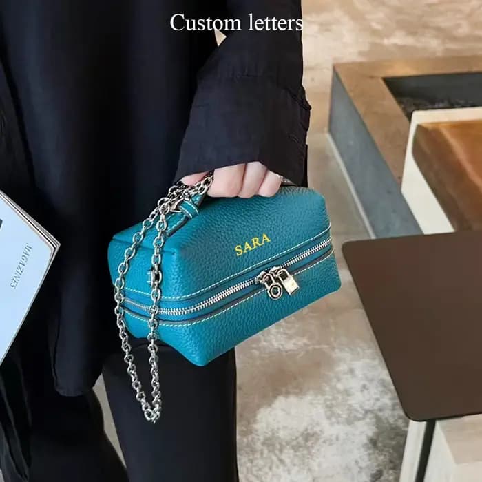 Mini sac à bandoulière en cuir véritable pour femmes
