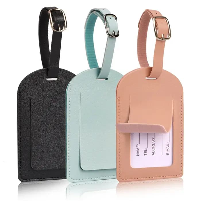 Étiquettes de bagage en cuir PU pour femmes et hommes