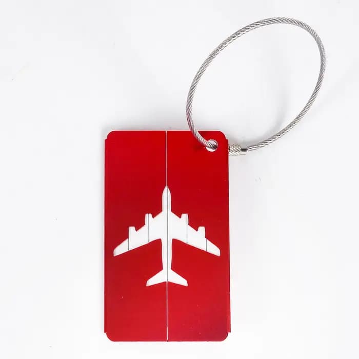 Petite étiquette de bagage en alliage d'aluminium pour avion