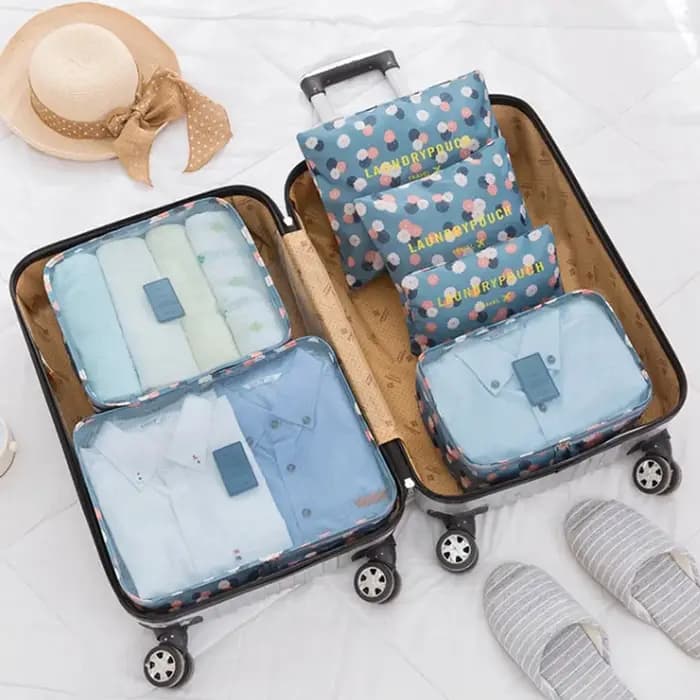 6 pièces organisateur de voyage sacs de rangement valises