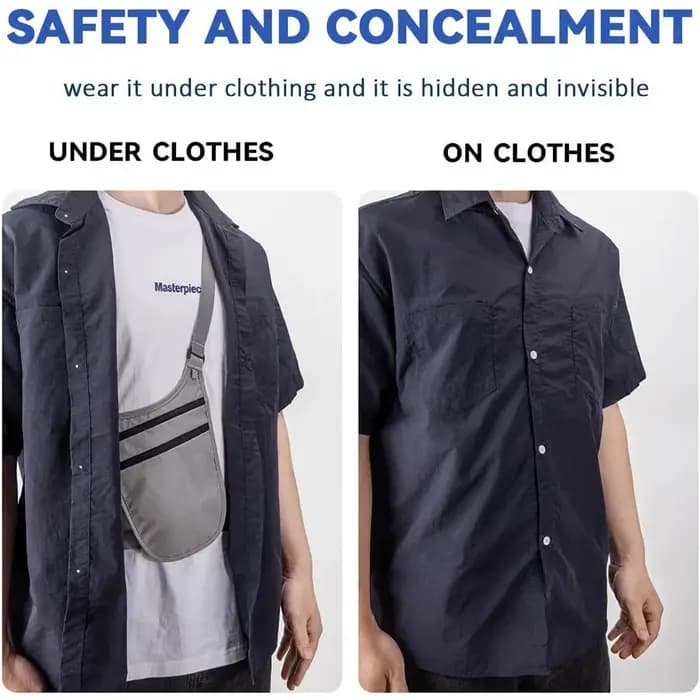 Sac banane antivol RFID pour voyage, pochette de ceinture pour passeport et argent, portefeuille de sécurité dissimulé, sac de poitrine, sacoche de voyage, sac banane pour argent