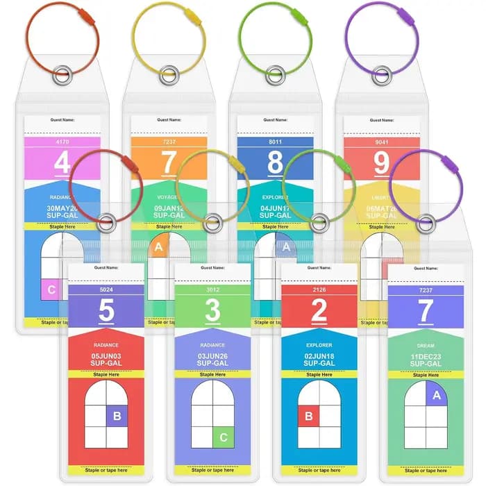 Étiquettes de bagage de croisière réutilisables, étiquette de bagage transparente, adaptée à tous le