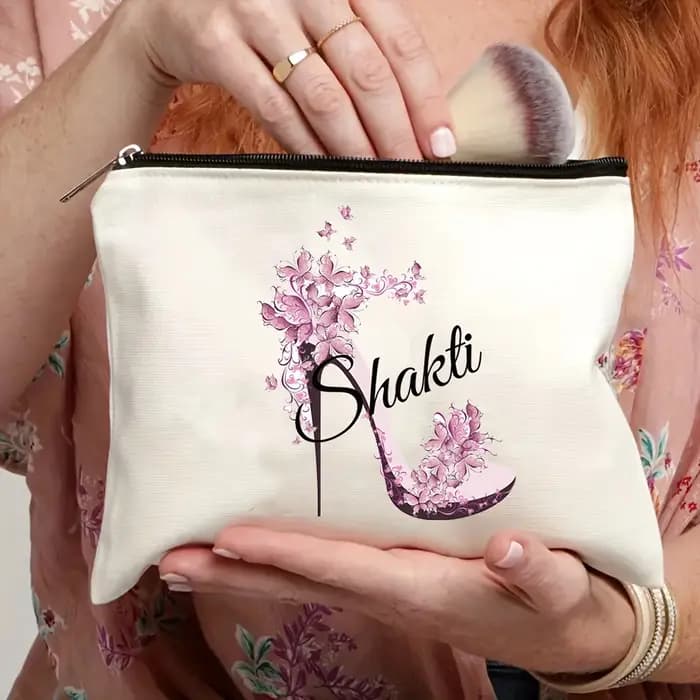 Trousse de maquillage personnalisée en polyester avec nom personnalisé