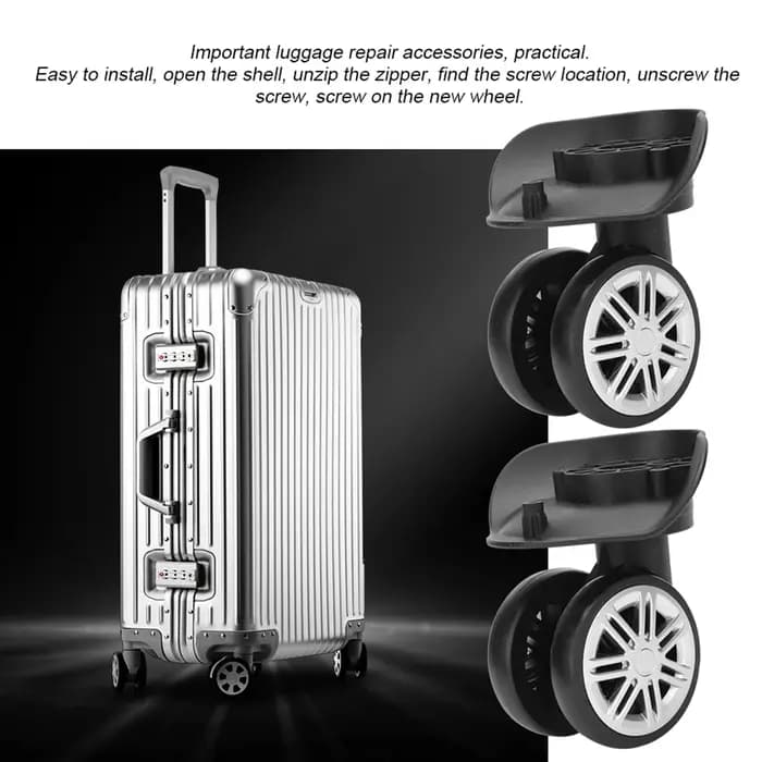 1 paire extérieure muet Double rangée grande roue barre de traction boîte valise accessoire