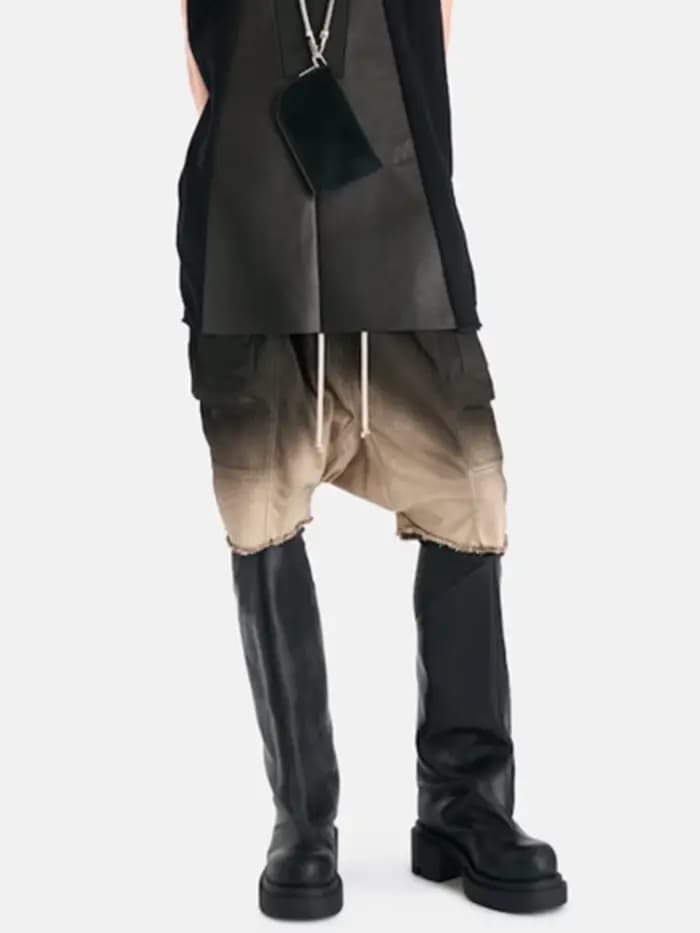 Shorts Harem à double anneau dégradé délavé MIJKO, coupe décontractée et confortable pour hommes 848