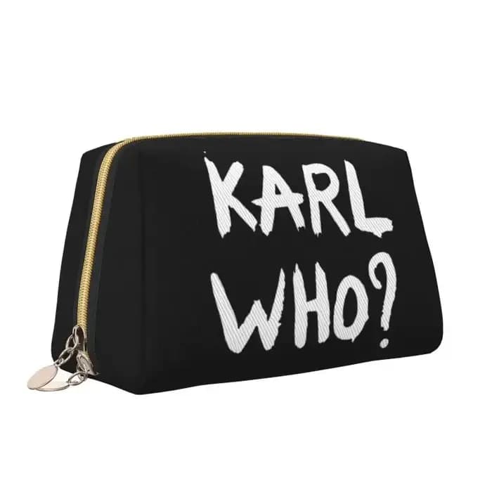 Karl Who – trousse de maquillage en cuir imprimé, pochette de rangement de voyage pliable et étanche