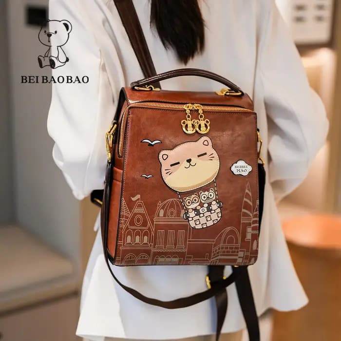 Nouveau sac à dos en cuir souple pour femmes sac à dos d'étudiant sac à bandoulière multifonctionnel de haute qualité