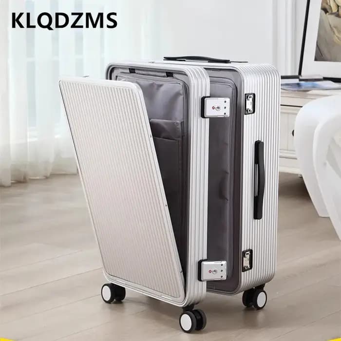 KLQDZMS 20 "24" 26 "28 pouces valise pour hommes tout en aluminium magnésium alliage boîte d'embarquement avant ordinateur portable boîtier de chariot bagages d'affaires