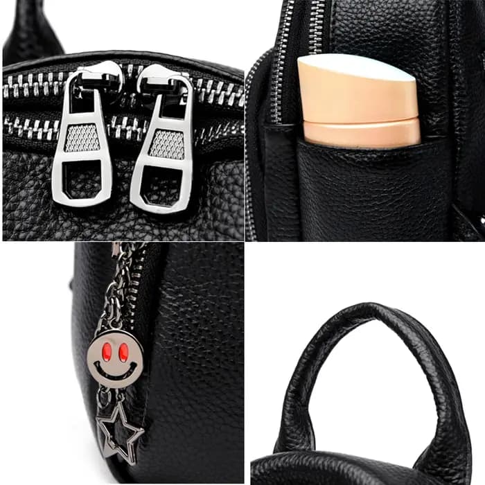 Sac à dos en cuir véritable pour femme