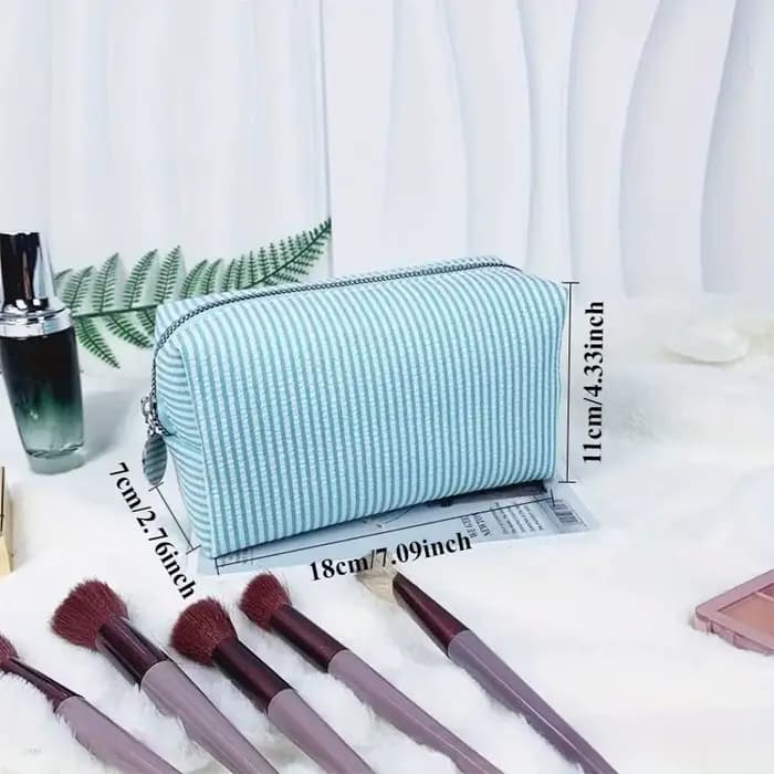 Trousse de toilette rayée personnalisée – Brodée sur mesure