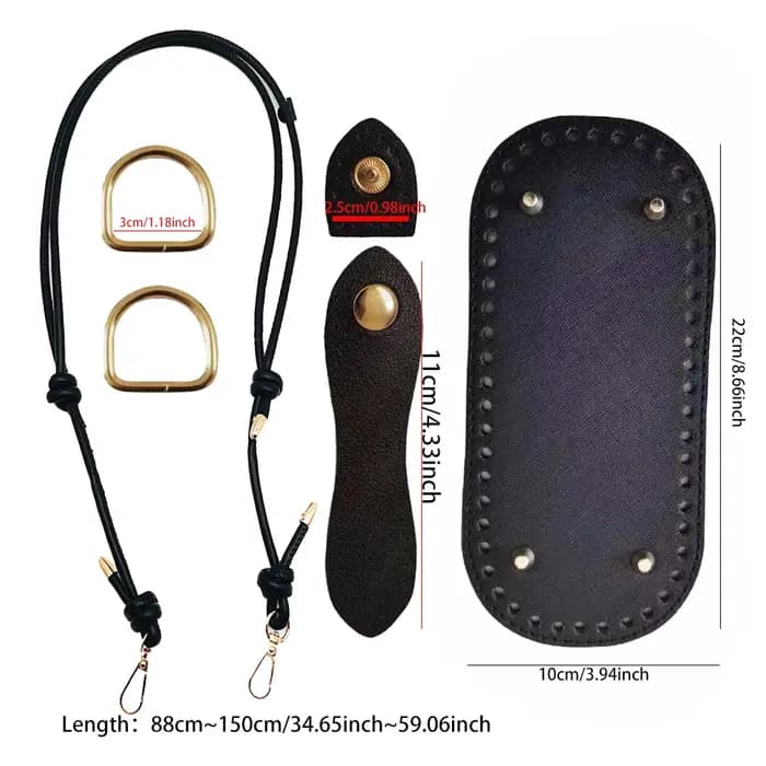 1 ensemble d'accessoires de bricolage pour sac en cuir PU multicolore à grain croisé