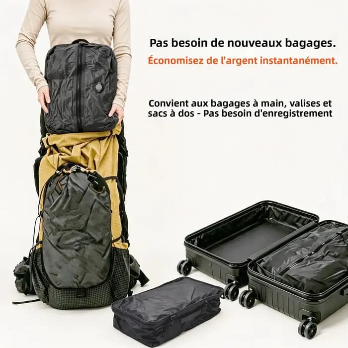 Sacs sous vide, accessoires de voyage, organiseurs de compression, cubes de rangement, sac de voyage étanche pour vêtements et bagages
