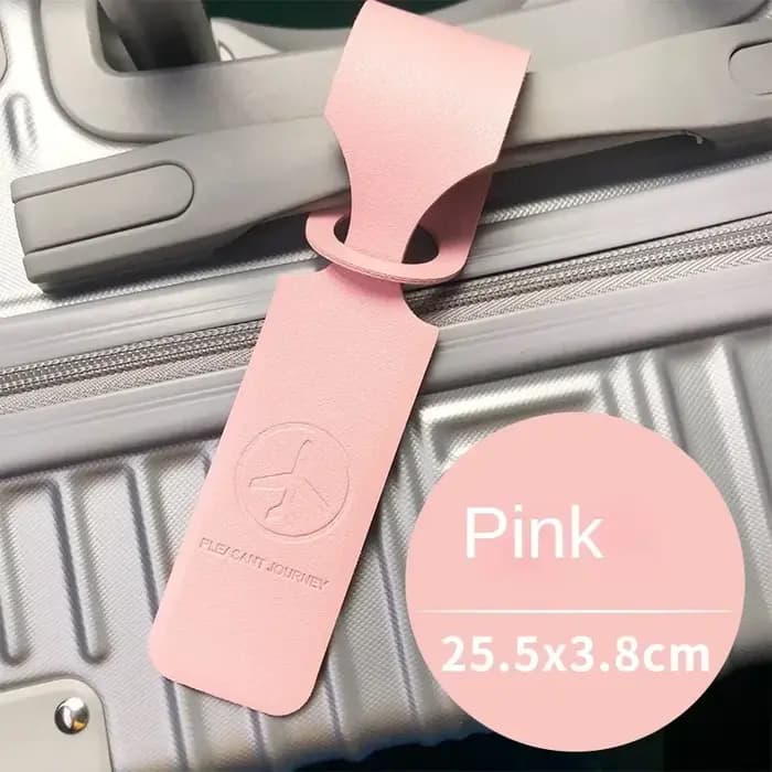 Étiquette de bagage en cuir PU jaune pour hommes et femmes