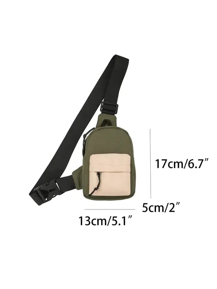 Mini sac de poitrine contrasté à la mode pour hommes