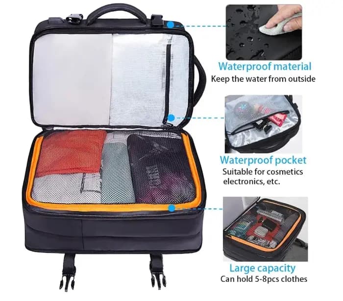 BANGE hommes sac à dos à main 45L 37L extensible