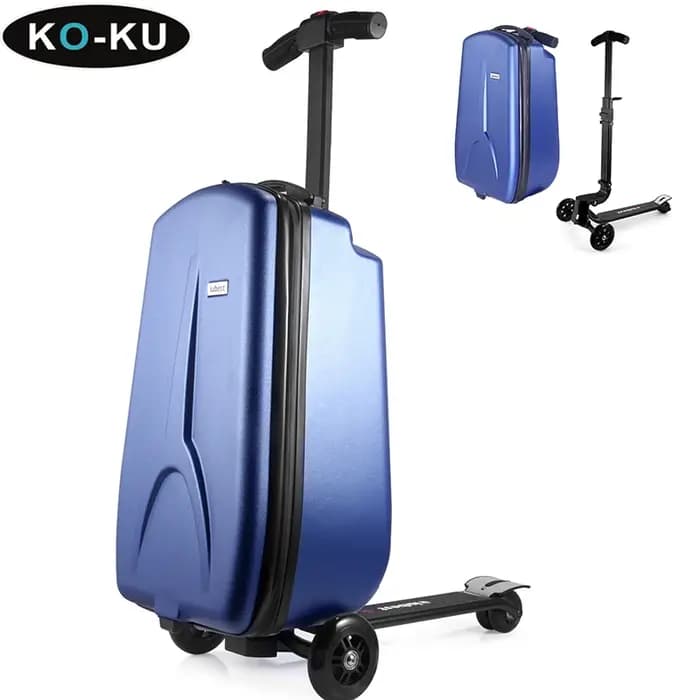 Valise trottinette pliable KO-KU pour enfants de 4 à 15 ans, grande capacité, sur roulettes, valise à roulettes de 18 pouces
