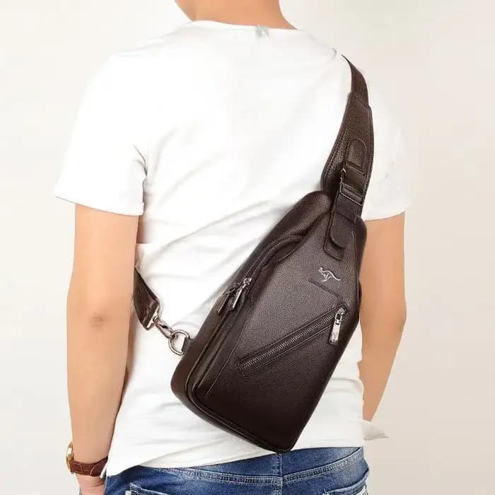 Sac de poitrine en cuir pour hommes