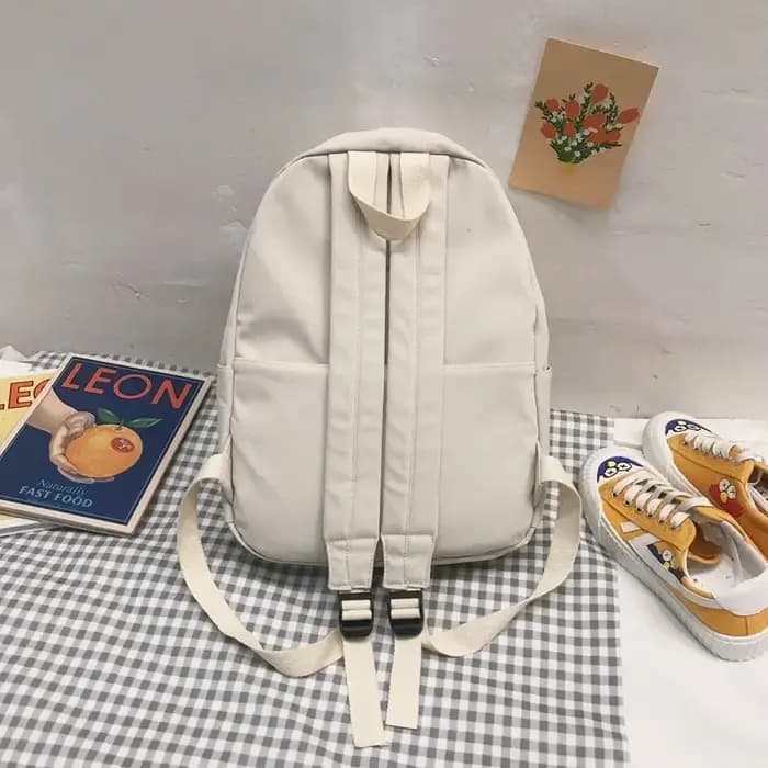 Sac à dos noir solide, sac d'école Oxford étanche