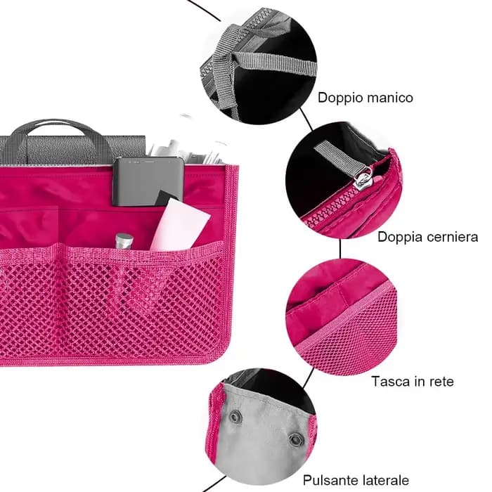 Sac à main de voyage pliable en nylon pour femme, sac à cosmétiques, fourre-tout de maquillage, doub
