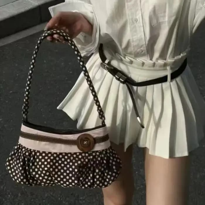 Sac fourre-tout à pois pour femme