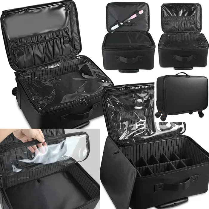 Valise de Maquillage Professionnelle Designer avec Poignée Extensible, Sac de Maquillage en Oxford G