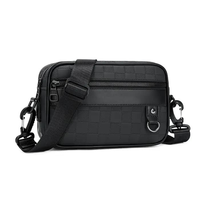 Sac bandoulière pour homme – Sac à bandoulière en cuir PU souple avec sangle réglable pour le travai