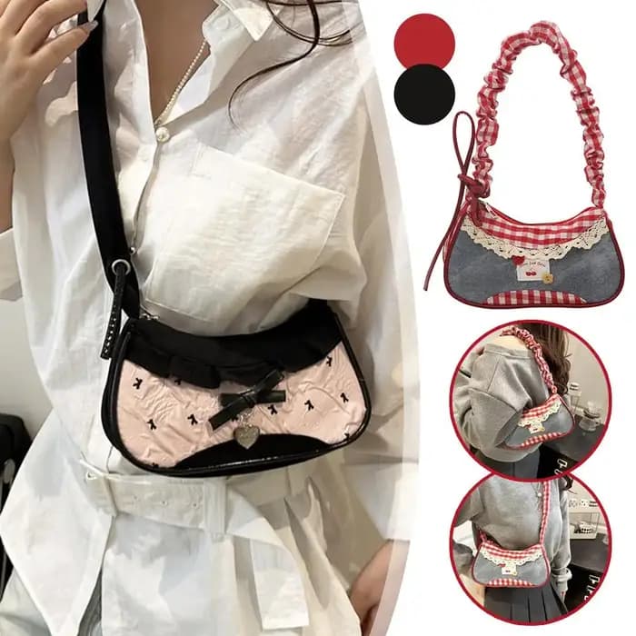 Nouveau mignon sac sous les bras à carreaux Cowboy doux femmes Simple et frais Y2k mode sac à bandoulière décontracté cadeau pour Friengds