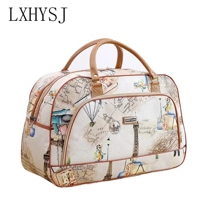 Sac de voyage en cuir imprimé pour femme