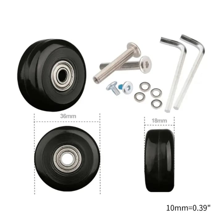 Roues de Remplacement de Valise à Roulettes Flexibles, 1 Pièce