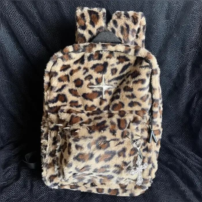Sac à dos léopard grande capacité, élégant, pour l'automne et l'hiver, sac à bandoulière pour fille,