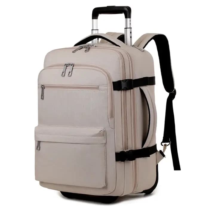 Sac à dos roulant bagage à main, sac à dos de voyage pour ordinateur portable avec roulettes pour ho
