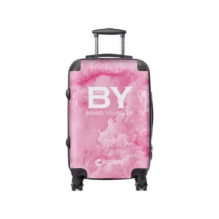 Valise à rayures classiques personnalisée : sac trolley monogramme personnalisé avec roulettes