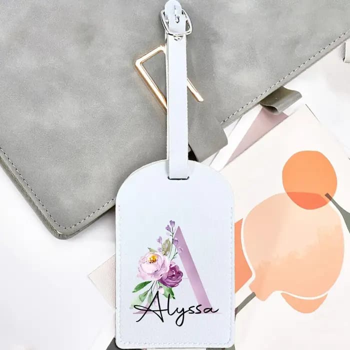 Étiquette de bagage personnalisée avec initiales et nom - Étiquette de valise sur mesure adaptée aux
