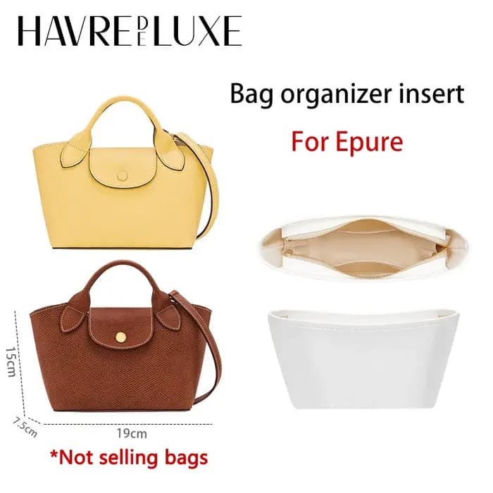 Organisateur de sac intérieur pour Longchamp Épure en matériau Dupont imperméable et durable pour rangement de accessoires et objets personnels