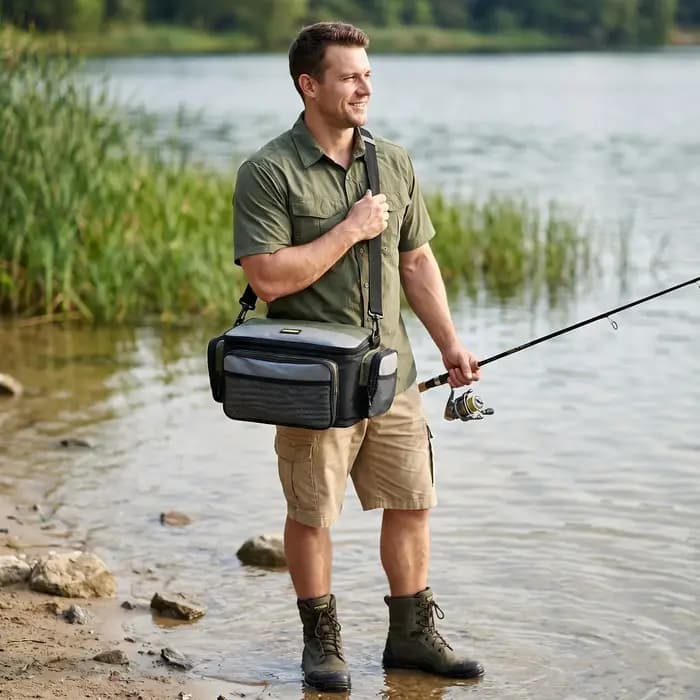 Sac de pêche imperméable HIRISI en Oxford - Grande capacité