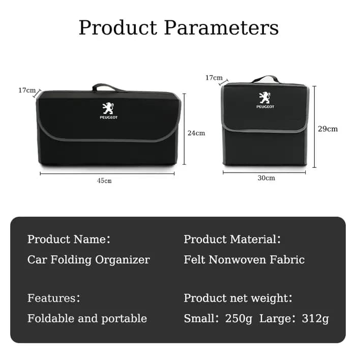 Boîte de rangement pliable pour coffre de voiture