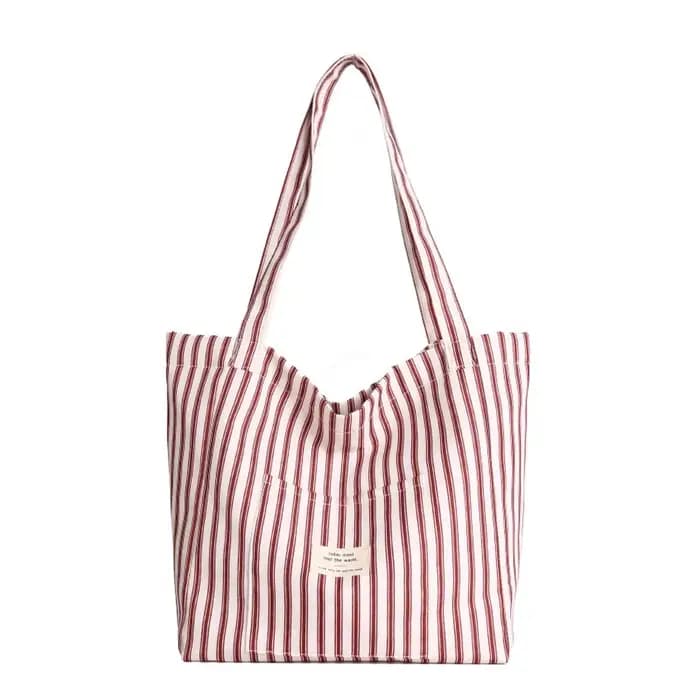 Sac fourre-tout en toile à rayures verticales