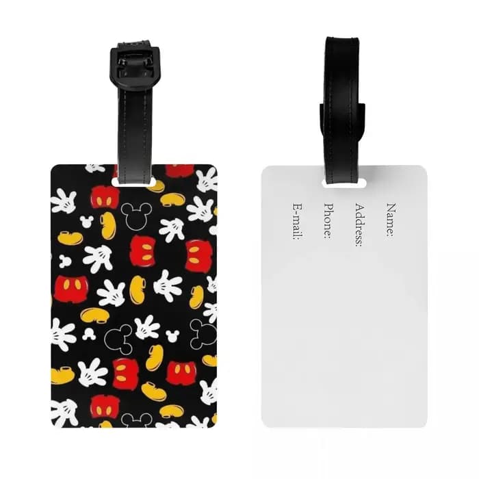 Étiquette de bagage personnalisée M-Mouse pour valises, étiquettes de bagage tendance, dessins animés, anime, avec protection de la vie privée et porte-carte d'identité