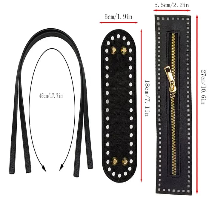 Sangle de sac de 45 cm + boucle + fond de sac de 18 cm +