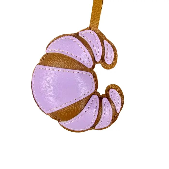 Breloque de sac croissant vibrante-un tableau de chic parisien en 6 couleurs appétissantes-cuir PU-cadeau idée pour femmes/enfants/accessoire de sac