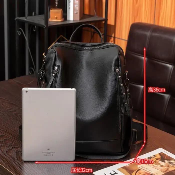 Sac à dos de marque en cuir véritable pour femmes