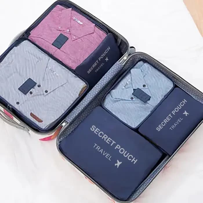 6 pièces/ensemble rose/bleu/gris sac de rangement de voyage grande capacité étanche bagages vêtements sous-vêtements sac