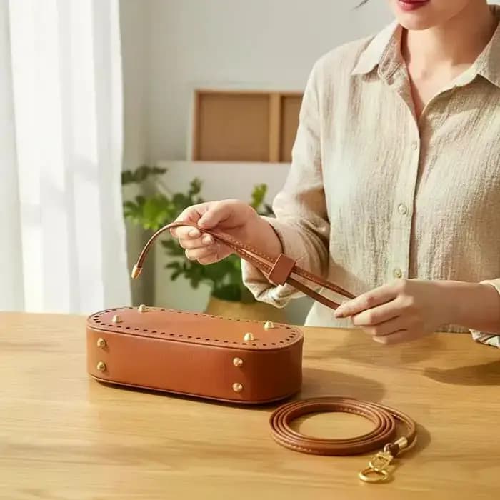 Kit de sac seau DIY – Base en cuir PU avec chaîne et sangle réglable