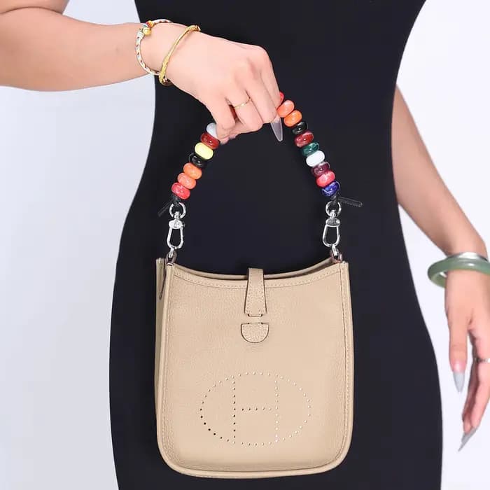 Chaîne décorative perlée pour sac Longchamp – Sangle colorée pour sac à main